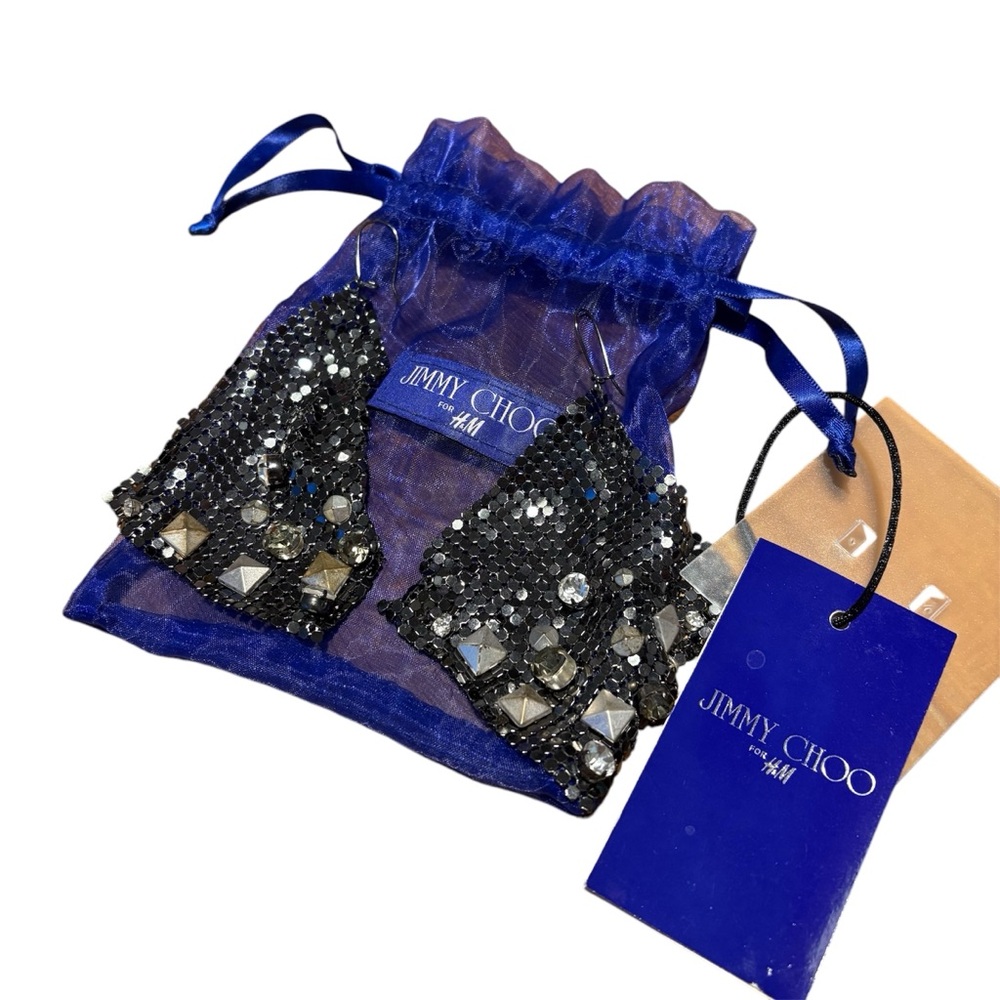 Jimmy Choo Black Sequin Earrings H&M